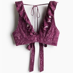 Purple Ruffled Women's Crop Top